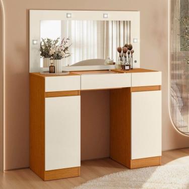 Imagem de Penteadeira Camarim 2 Portas 3 Gavetas Studio Cinamomo/Off White