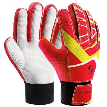 Imagem de Sportout Luvas De Goleiro Infantil, Luvas De Futebol Com Proteção Dupla Para O Pulso E Material De Látex Antiderrapante E Resistente Ao Desgaste Para Evitar Lesões (Vermelho, Tamanho 6, Adequado Par