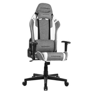 Imagem de Cadeira Gamer Prince DXRacer Giratória e Tecido Hidro Repelente Cinza 