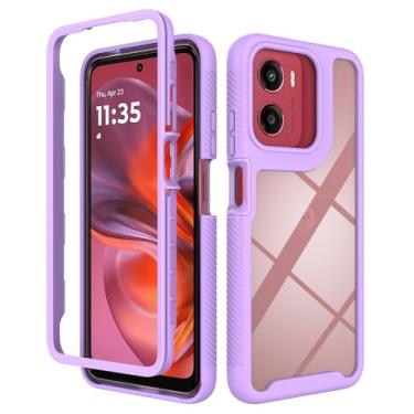 Imagem de Compatível com Motorola Moto E15, capa protetora antiqueda e absorção de choque compatível com Motorola Moto G05 / Moto G15 / Moto G25 capa roxa