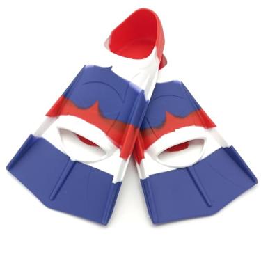 Imagem de Gugmoy nadadeiras infantis, nadadeiras de silicone confortáveis para nadar e mergulhar, tamanho adequado para iniciantes, crianças, meninas, meninos e adultos (colorido-guo23, P)