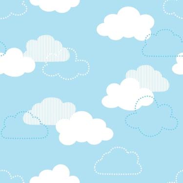 Imagem de Papel De Parede 10m Adesivo Nuvens Quarto Céu Azul