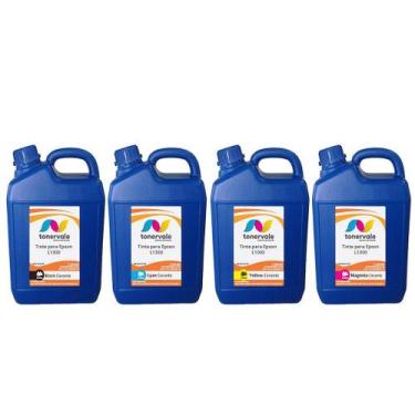 Imagem de Kit 4 Tinta Tankfull Para Ecotank Epson T664 L 1300 CMYK Corante de 5 