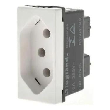 Imagem de Tomada 2p t 10a 250v b.parafuso 1m branca 615040bc pial plus + - LEGRA