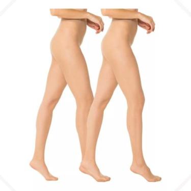 Imagem de 3 Pares Meias Fina Com Lycra Meia Calça Fio 15 Adulto Trifil, Natural 