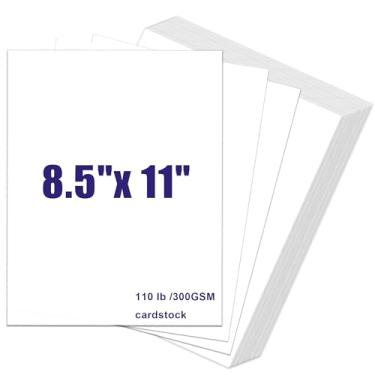 Imagem de Cartolina branca de 49,9 kg, 21 x 28 folhas, cartolina branca pesada 300 g/m² para convites, menus, pôster, cartão DIY