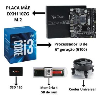 Imagem de Computador Pc Intel I3 4Gb Ddr4 120 Ssd 6 Geração Win10 Pro - Multipc