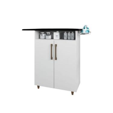 Imagem de Tabua Roupa Mesa Com Espuma 80cm E Armário Multiuso 2 Portas - Móveis 