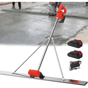 Imagem de Vibrador De Superfície Corete Escova De Vibração De Cimento Alimentada Por Bateria Régua De Violação Corete Screed Kit Vibratório Com Placa De Aço Inoxidável De 4,92 Pés, 2Xbattery, 1.8M