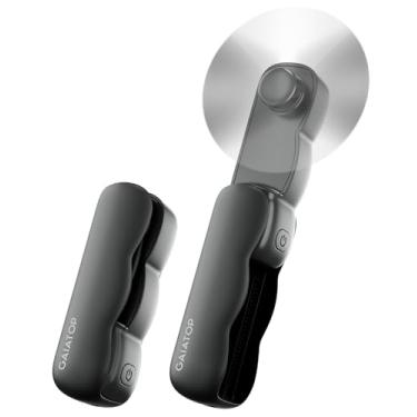 Imagem de Gaiatop Ventilador portátil portátil, 3 velocidades USB recarregável mão pequena nuvens fofas mini ventoinhas deslizantes, bolso de maquiagem de cílios pessoais para praia/viagem, presentes