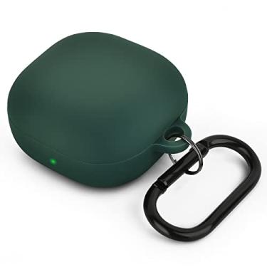 Imagem de AIRSPO Capa de silicone compatível com Samsung Galaxy Buds 2 (2021) / Galaxy Buds Pro Case (2021) / Galaxy Buds Live Case (2020) (verde marinho)