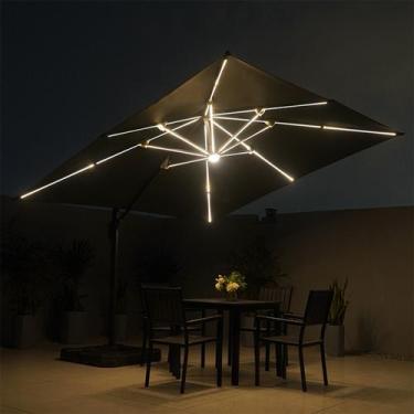 Imagem de Ombrelone Guarda Sol Gold Led Alumínio 3,0 x 3,0 C/ Base em 100 L - SO