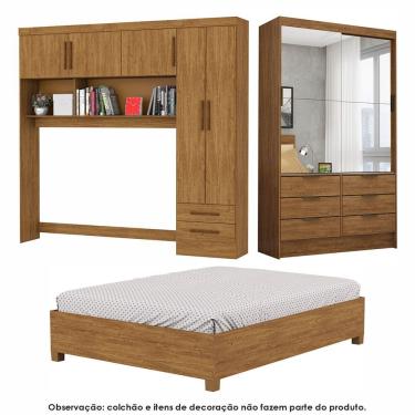 Imagem de Guarda Roupa Sevilha Premium Com Cama Casal Carioca Móveis Cinamomo