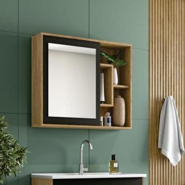 Imagem de Armário Espelheira Banheiro Florença 79cm 1 Porta 1 Nicho - JAELI