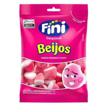 Imagem de Balas Fini De Gelatina Beijos 80G Atacado - Jaya, 1 unidade, Morango e