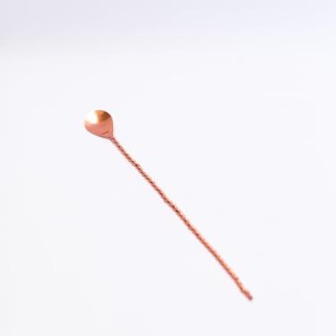 Imagem de Colher Bailarina de Cobre Puro, 30 cm, Cabo Trançado, para Drinks