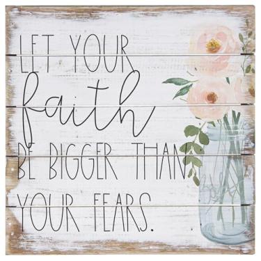 Imagem de Simply Said, INC Perfect Pallet Petites placa de madeira de 20 cm PET15948 - Deixe sua fé ser maior do que seus medos