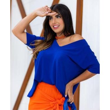 Imagem de Blusa feminina decote V soltinha moda - filo modas , Verde, p