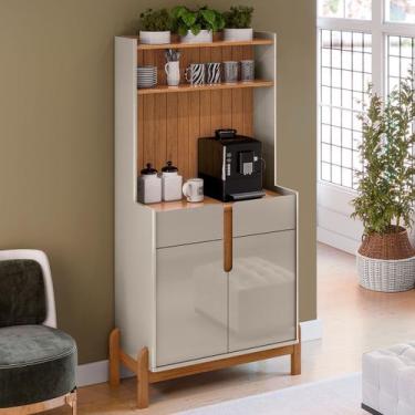 Imagem de Aparador Lizz 2 Portas 2 Gavetas Off White/Cedro - Casa D, Bege