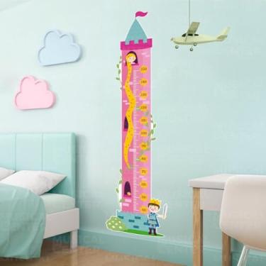 Imagem de Adesivo de Crescimento Infantil Régua Princesa Lavável Seguro Fácil Aplicação Decoração Quarto Bebê Menina Área Kids Pais Decoradores