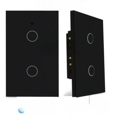 Imagem de Interruptores domésticosInterruptor Inteligente Tomada (2 Botão COM Neutro PRETO)