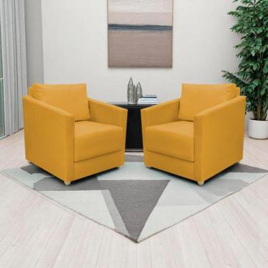 Imagem de Kit 2 Poltronas Decorativa Para Sala Recepção Manicure Consultório Cel