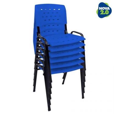 Imagem de Kit 6 Cadeiras de Plástico Polipropileno LG flex Reforçada Empilhável 