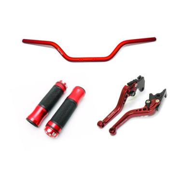 Imagem de Kit Guidão 22mm Manopla Fenix Manete Cg150 A Disco Cb250f - Stark Race