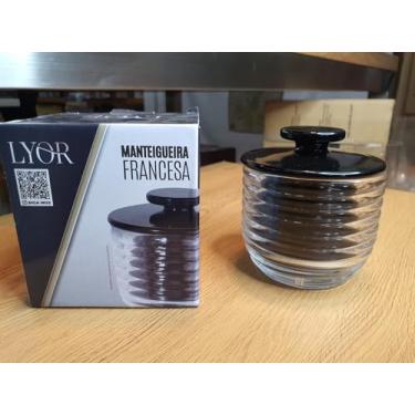 Imagem de Manteigueira Francesa Colméia De Vidro 9,5cm Preta