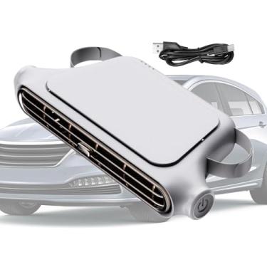 Imagem de Ventilador de carro no banco traseiro - Ventiladores de assento dianteiro de veículo ajustáveis de 3 velocidades | Acessórios interiores de automóveis, pequeno cooler automotivo recarregável por USB