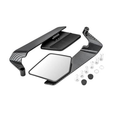 Imagem de kowaku Espelhos retrovisores genéricos para motocicletas com parafusos M8 e M10, acessórios elegantes, fácil instalação e amplo ângulo de visão ajustável, Preto Cinza