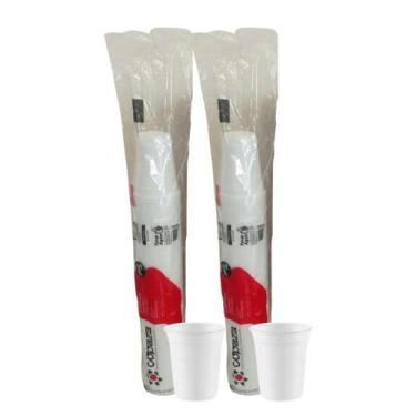 Imagem de 2 Pacotes de Copo de 200ml Branco ABNT2012 Copaza com 100 unidades