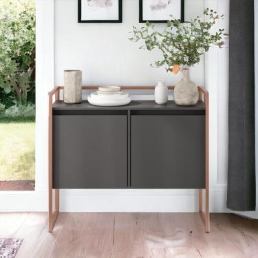 Imagem de Buffet Junior Industrial 2 Portas Industrial Preto - Preto-cobre Preto-cobre