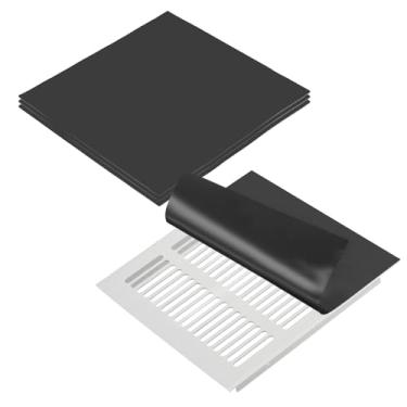 Imagem de PATIKIL Capa de ventilação magnética de 34,8 cm x 34,8 cm, 4 peças de capa de registro de ar de parede de chão bloqueador de ventilação magnética para forno de lareira HVAC RV doméstico, preto