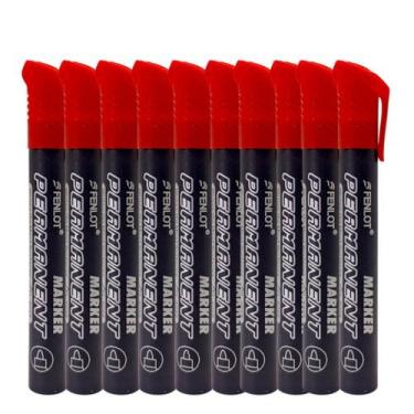 Imagem de Kit 10 Canetão Marcador Permanente Pincel Atômico Ponta Fina - Armarin