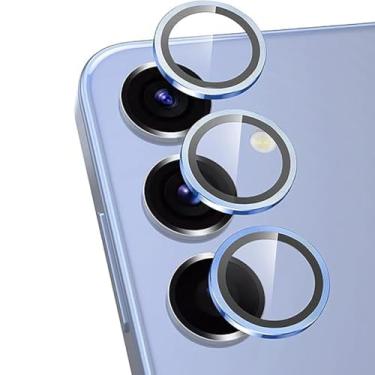 Imagem de Película Protetora de Lente para Câmera de Smartphone Samsung Galaxy S25 Normal / + Plus/Ultra, Anel Metálico (Azul Claro, S25 Plus)
