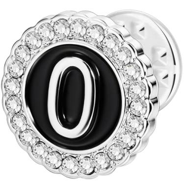 Imagem de HAWSON Alfinetes de lapela com inicial A-Z, alfinetes de gravata personalizados de ouro/prata 18K para ternos, gravatas, chapéus, homens e mulheres, Latão, Sem Pedra Preciosa