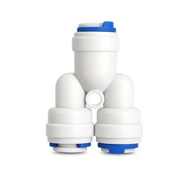 Imagem de Conexão de Encaixe Rápido de 1/4 Junção Y 3 Vias (01, Branco/Azul)