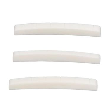 Imagem de WALFRONT Porca de Guitarra Elétrica de Osso de Vaca 6 Substituição de Fundo Plana pré -com Raiva 43x3.2x5 Mm Para, Para Telecaster Guitar Guitar