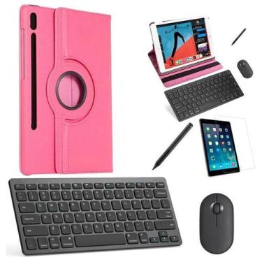 Imagem de Capa 360 Rosa Teclado, Mouse, Pel, Stylus Galaxy Tab S7 T870 - BD Net 