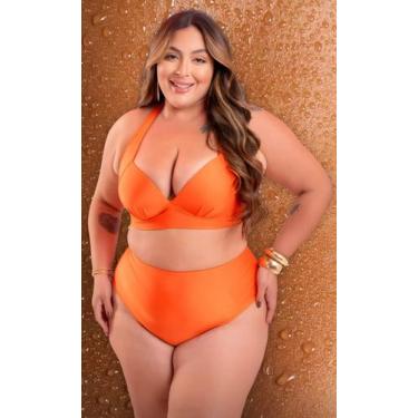 Imagem de Biquíni plus size meia taça com bojo cintura alta hot pants - Tropican