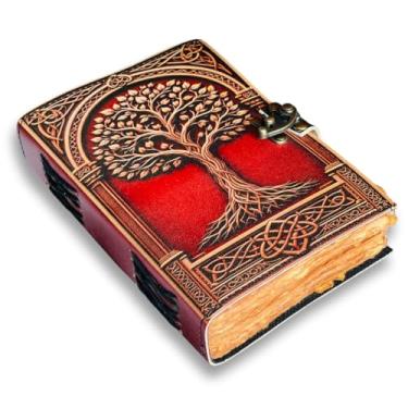 Imagem de Tree of Life Diário de viagem de couro para mulheres com cadeado impressão premium - 17 x 12 cm papel vintage - diário para homens - diários encadernados em couro para mulheres, melhores presentes de
