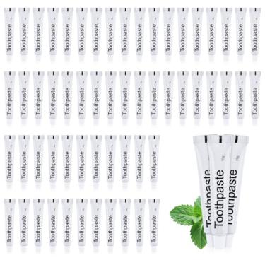 Imagem de Pasta de dente de viagem a granel, 10 g/0,35 oz pasta de dente descartável branca adequada para hotéis, acampamento, convidados, pessoas sem-teto e instituições de caridade (pacote com 100)