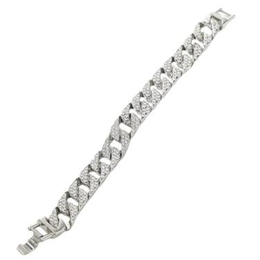 Imagem de Pulseira de elos cubanos europeus, estilo hip hop, pulseira de corrente de aço inoxidável, ouro, One Size, Madeira, Sem Pedra Preciosa