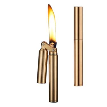 Imagem de Isqueiro vintage - Isqueiros de latão a querosene, presentes antigos exclusivos para homens pai marido colecionadores (combustível não incluído) (ouro)