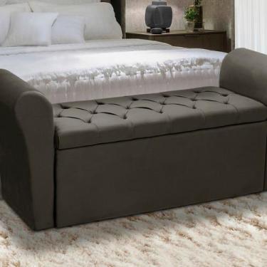 Imagem de Baú Recamier Para Cama Box Quarto Madeira Estofado King - D'Julia, Bri