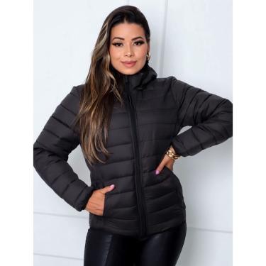 Imagem de Jaqueta Bobojaco Feminina Capuz Removivel Preta