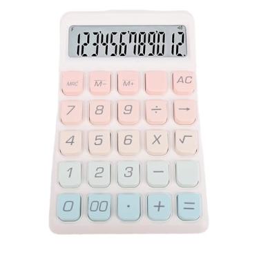 Imagem de Aramox Calculadora de Desktop Científica de Botão Grande, Resposta de Alta Sensibilidade para Negócios e Escola, 12 Dígitos, Material ABS, Bateria de 2 X AAA (Branco)