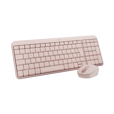 Imagem de Combo Teclado e Mouse Sem Fio Logitech MK250 Bluetooth com Conectividade Rápida e Fácil, Design Compacto, Mouse Ambidestro, Layout ABNT2, Construção Durável, Compatível com PC e Mac - Rosa