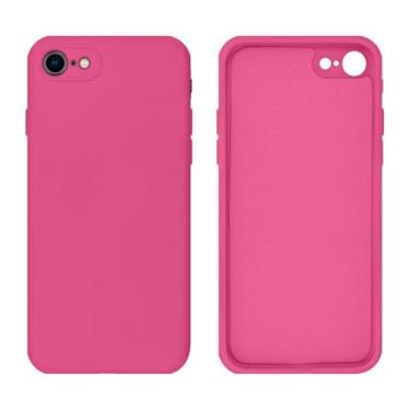 Imagem de Capinha Compativel com iPhone 7, 8, SE 2ª e 3ª Geração Silicone Aveludado com Proteção de Câmera